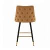 Doe Buck Upholstered Counter Height Bar Stool in Brown Colour with Gold Accents