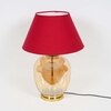 Secret Glass & Metal Large Tabel Lamp With Maroon Cotton Shade