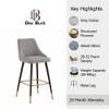 Doe Buck Upholstered Counter Height Bar Stool in Grey Colour with Gold Accents