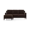 Abbey Sectional Sofa (Colour : Dark Earth, Cushion : Soft, Seater : Left Aligned 2 Seater + Left Aligned Chaise)