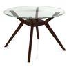 Wesley Glass 4 Seater Dining Table In Dark Walnut Finish