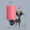 Devansh Metal Electric Wall Light in Antique Gold Colour with Pink Shade Count of 1 Light