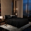 Stoa Paris Super King Size Bedsheet with 4 Pillow Covers  Size Midnight Black