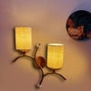 Devansh Metal Electric Wall Light in Gold Colour with White Shade Count of 2 Lights