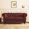 Winchester 2 Seater Premium Italian Leather Sofa In Bordeaux