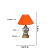 Devansh Conical Orange Cotton Shade Lamp With Wood & Mosaic Glass Base For Decoration/Office/Home/Gifting/Study For Decoration/Office/Home/Gifting/Study -(10X10X14.5) Inches -A