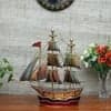 Desert Art Metal Handpainted Multicolour Ship Showpiece