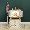 D'Dass Multi Color Mdf and Sheesham Wooden Temple With Cabinet For Pooja