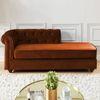 Ease Velvet Chaise Launger in Brown Colour