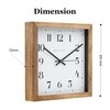 Square Wooden Wall Clock with Sharp Black Indices