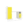 Rio Kids Large Study Desk with Drawers Built In Bookshelf and Square Handles in Sunshine Yellow Colour