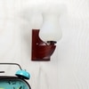Devansh Solid Wood Electric Wall Light in White Colour with White Shade Count of 1 Light