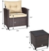 Carry Bird Wicker Patio Furniture Outdoor Balcony Chairs In Red Colour