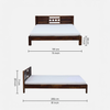Misty Z Solid Wood Sheesham King Size Bed in Provincial Teak Finish
