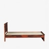 Zvya Solid Wood Single  Size Upholstered Bed Without Storage (Honey Finish)