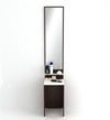 BLUEWUD Alesti Engineered Wood Slim Dressing Table Full Length Rectangular Wall Mount Mirror With Utility Shelf (Wenge & White)