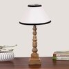 Devansh Multicolor Cotton Table Lamp With  Wood Natural Base (10X10X21 Inches)-33