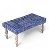 Bestone Solid Wood Bench In Indigo Patch Kantha Fabric