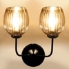 Devansh Metal Electric Wall Light in black Colour with Lavender Shade Count of 2 Lights