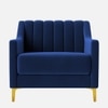 Fame  Velvet 1 Seater Sofa in Navy Blue Colour
