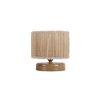 George Beige Bamboo Shade Table Lamp with Natural Wooden Base