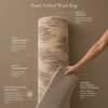 Abstract Beige Ivory Wool Silk Handmade Area Rug for Living Room 9x12