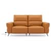 Luca Leather Three Seater Motorized Recliner in Golden Oak
