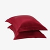 Stoa Paris Satin Pillow Covers,  Premium Plain Pillow Cover Set of 2, 68L x 45W cms - Flirty Red