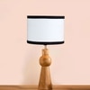 Devansh Multicolor Cotton Table Lamp With  Wood Natural Base (7X18.25 Inches)-8