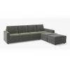 Apollo Compact Sofa (Colour : Ash Grey Velvet, Cushion : Hard, Back Type : Regular, Seating Capacity : Right Aligned 3 Seater + Right Aligned Chaise + Ottoman)