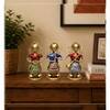 Desert Art Metal Handpainted Lady Musician Showpiece Set of 3