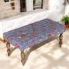 Bestone Solid Wood Bench In Bird Print Grey Kantha Fabric