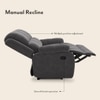Lebowski Fabric Three Seater Manual Recliner in Smoke Fabric Colour