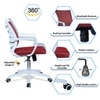 Iinea Mid Back Ergonomic Chair in Red Colour