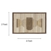 Abstract Handmade Natural Wool Wall Art Beige Geometric Minimalist 4 x 2 Feet