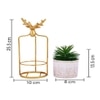 Highly Attractive Reindeer Cage Faux Plant With A Ceramic Pot