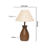 Devansh Off White Cotton Table Lamp With  Wood Natural Base (10X12.5 Inches)-25