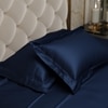 Stoa Paris Satin Pillow Covers,  Premium Plain Pillow Cover Set of 2, 68L x 45W cms - Mystique Blue