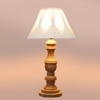 Devansh Off-White Cotton Vintage Curtain Pleated   Lamp With Wood Base (12X19)