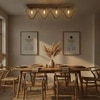 Hexad Brown Solid Wood Ceiling Light