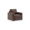 Apollo Compact 1 Seater Fabric Sofa in Daschund Brown Colour