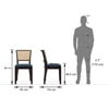 Argiro Solid Wood Dining Chair in Mahogany Finish & Blue Velvet Colour - Set of 2