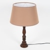 Hatton hand crafted Solid wood walnut finish table lamp With Beige Cotton Shade