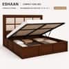 Eshaan Solid Wood Compact King Bed Hydraulic Storage Provincial Teak Finish Mattress 72 x 72 Inches
