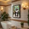 The Castle Decor Funny Chimpanzee Reading Newspaper Bathroom Wall Art 8x12 Inch