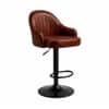 Doe Buck Faux Leather Adjustable Bar Stool in Brown Colour