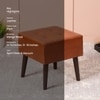 Axel Leatherette Wooden Stool Tufted in Tan Color