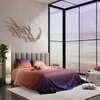 Stoa Paris Satin Bedsheets for Super King Size Bed with 2 Pillow Covers heets for Peach Twilight