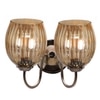 Devansh Steel Electric Wall Light in Steel Colour with Lavender Shade Count of 2 Lights