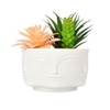 Artificial Succelent Arrangement With White Planter